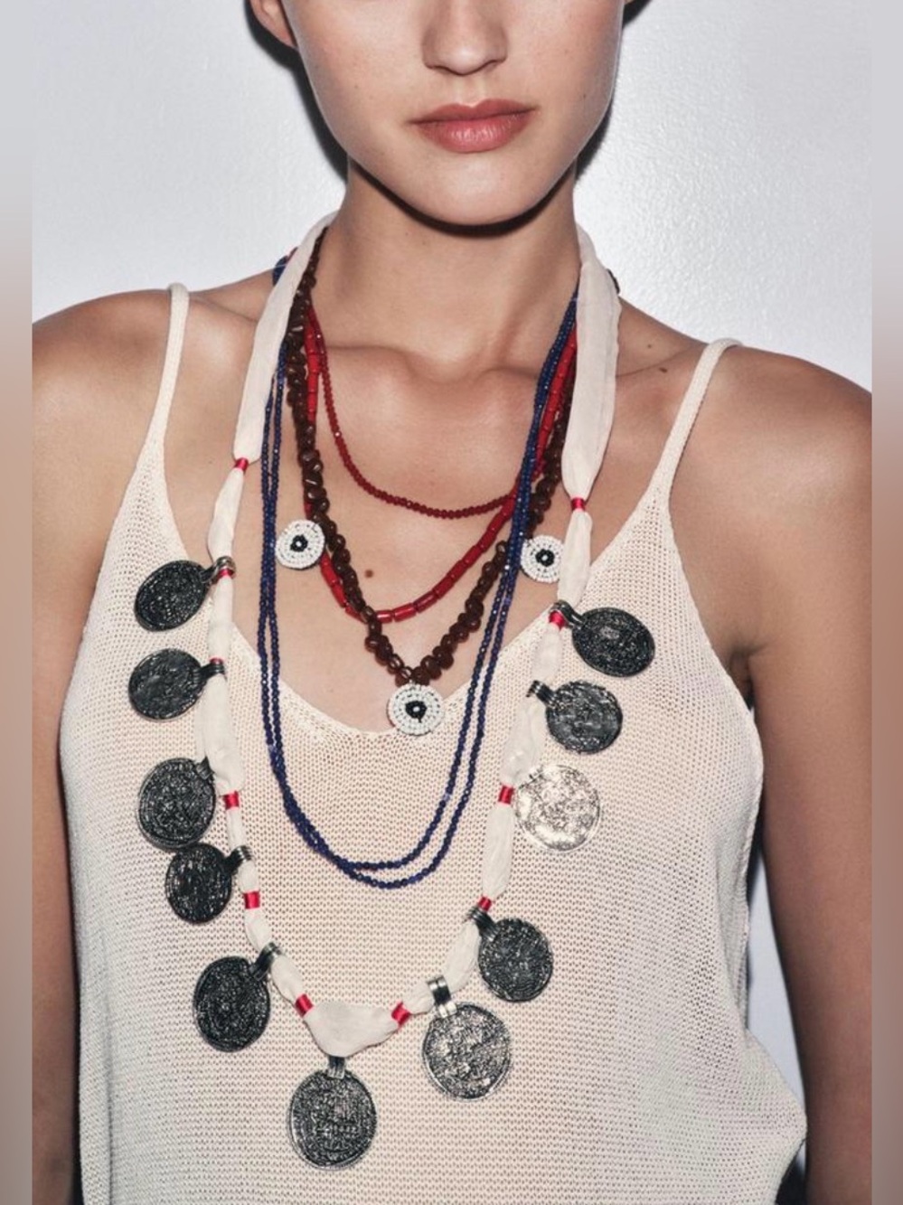 Nwt- Zara- multi layer coin necklace-
